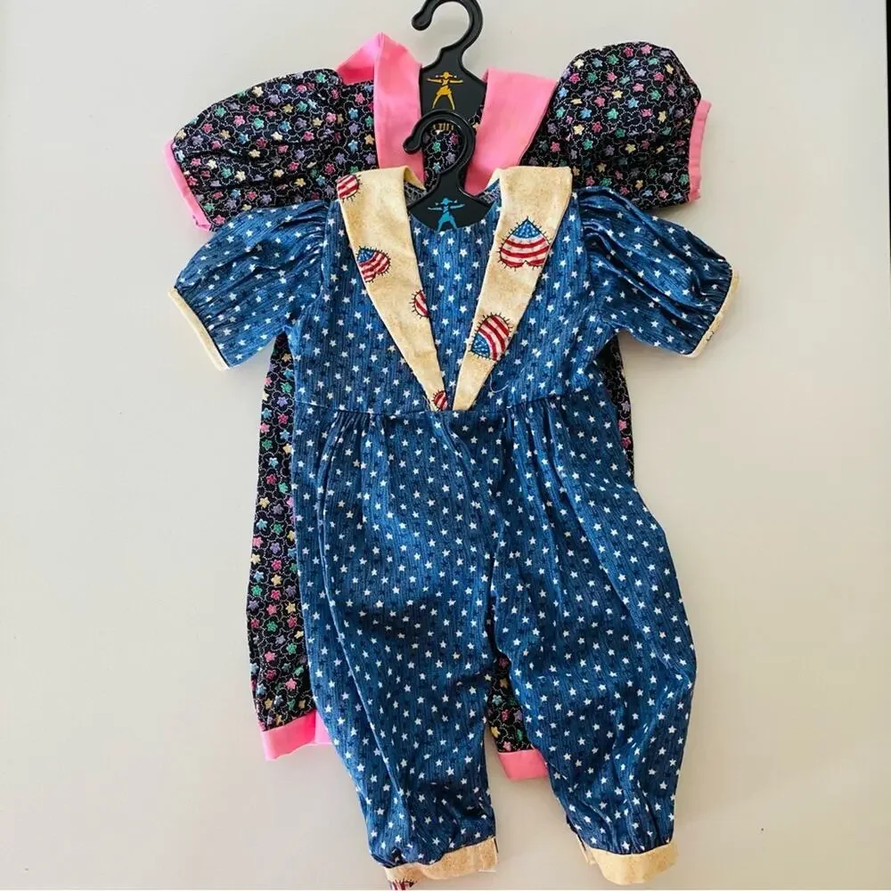 AMERICAN GIRL DOLL Blue Black Stars Americana Jumpsuit Romper Onesie Set 2